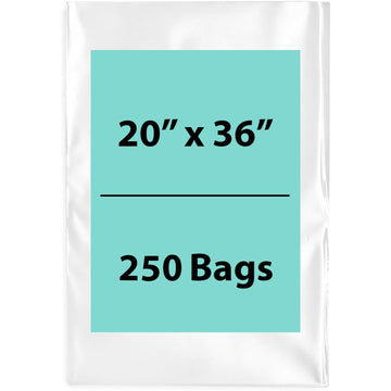 LDPE 2Mil Clear Poly Bags 20X36 inches 250 Bags